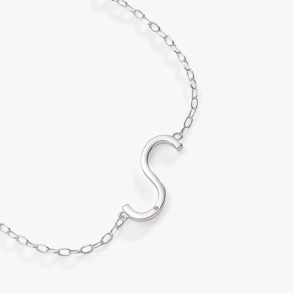 Initial S Precious Elongated Necklace, Necklaces, $ 39.90, A Moment Of Now™