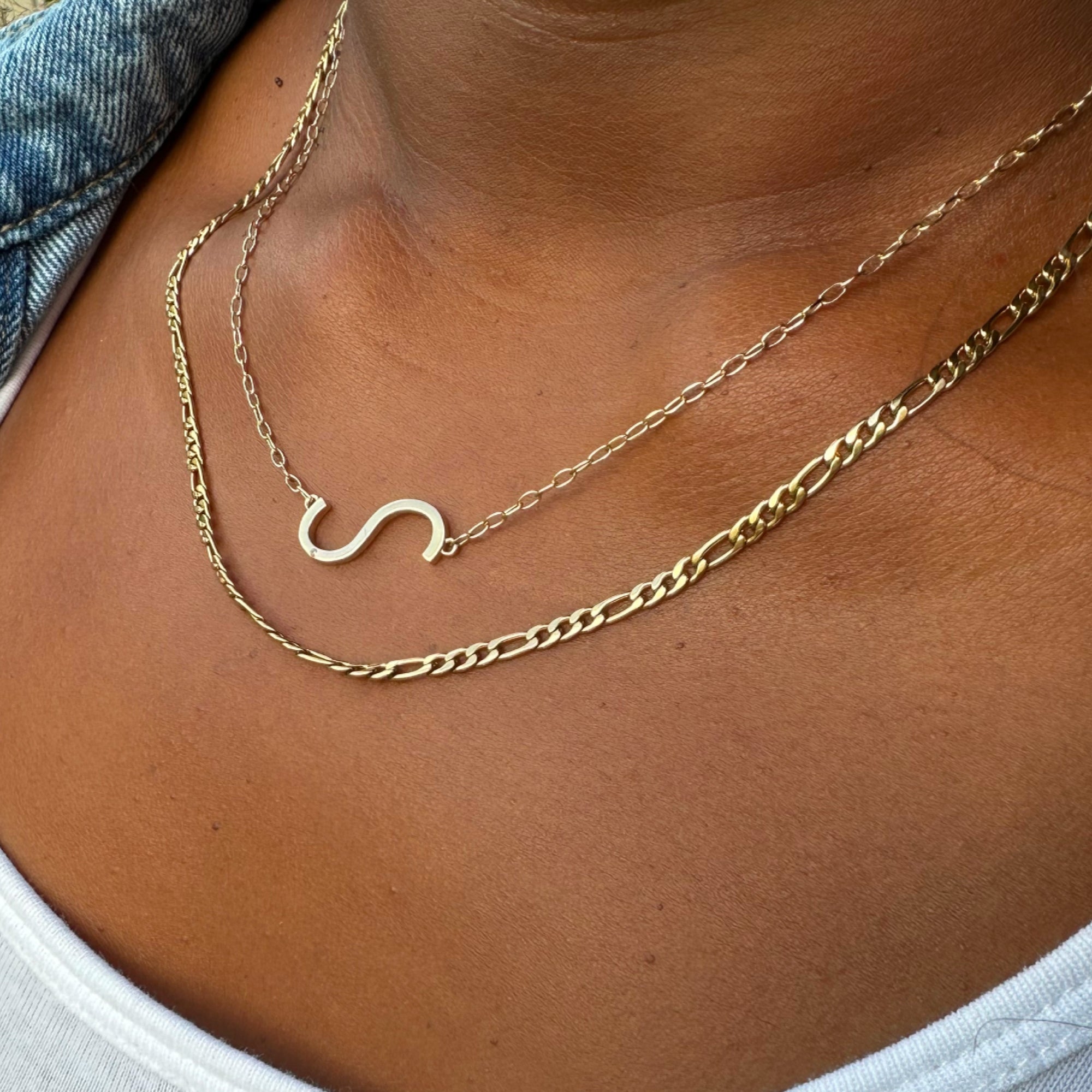 Initial S Precious Elongated Necklace, Necklaces, $ 39.90, A Moment Of Now™