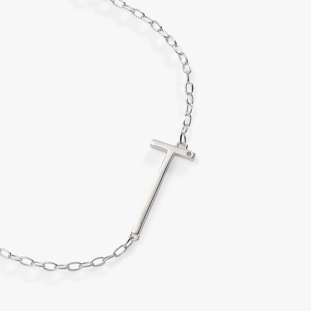 Initial T Precious Elongated Necklace, Necklaces, $ 39.90, A Moment Of Now™