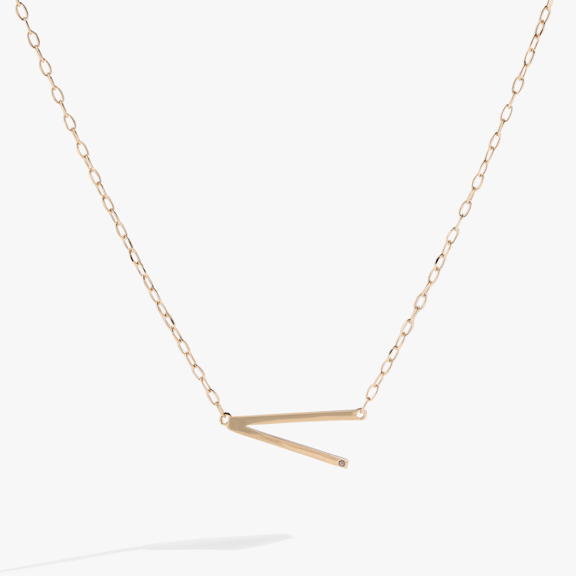 Initial V Precious Elongated Necklace, Necklaces, $ 39.90, A Moment Of Now™