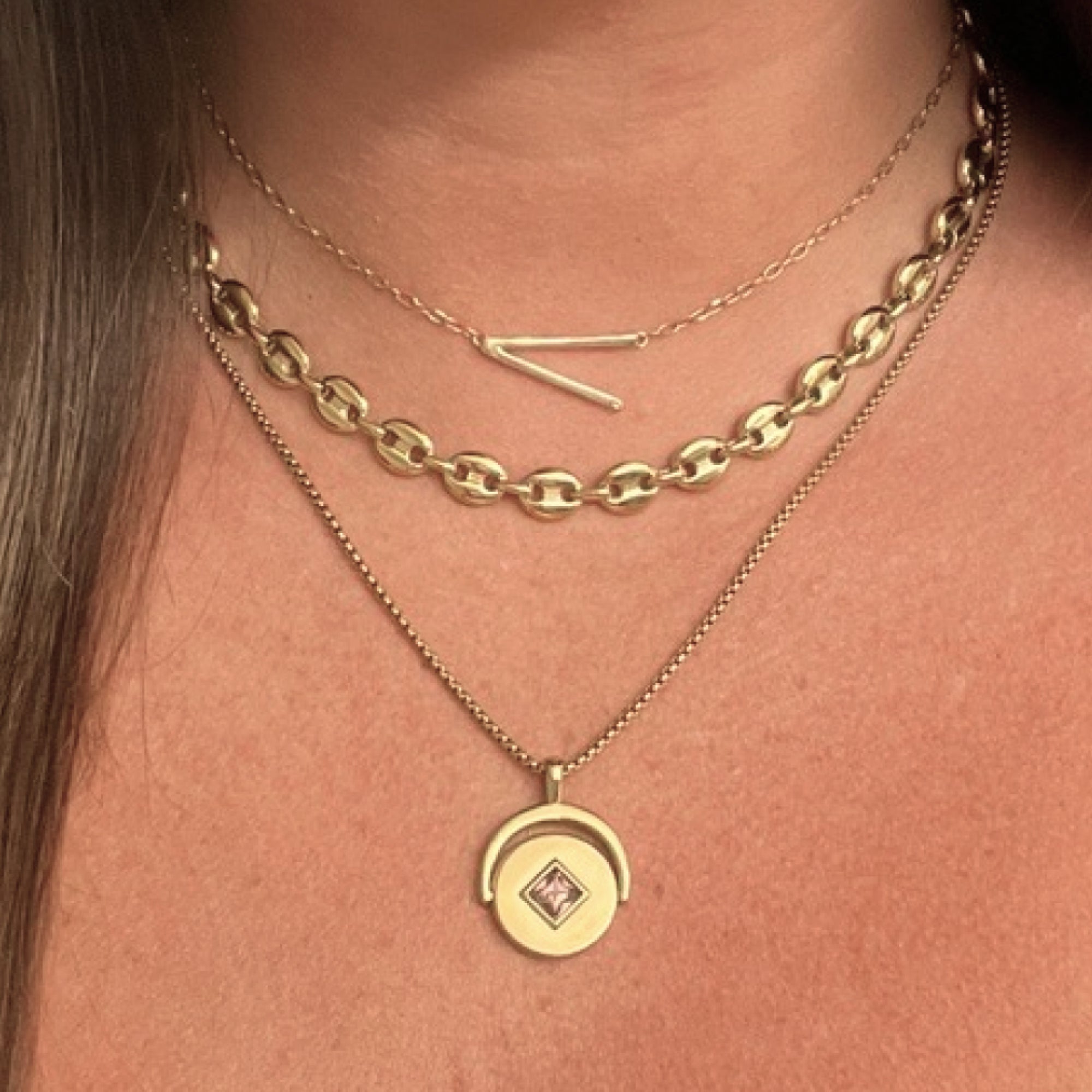 Initial V Precious Elongated Necklace, Necklaces, $ 39.90, A Moment Of Now™