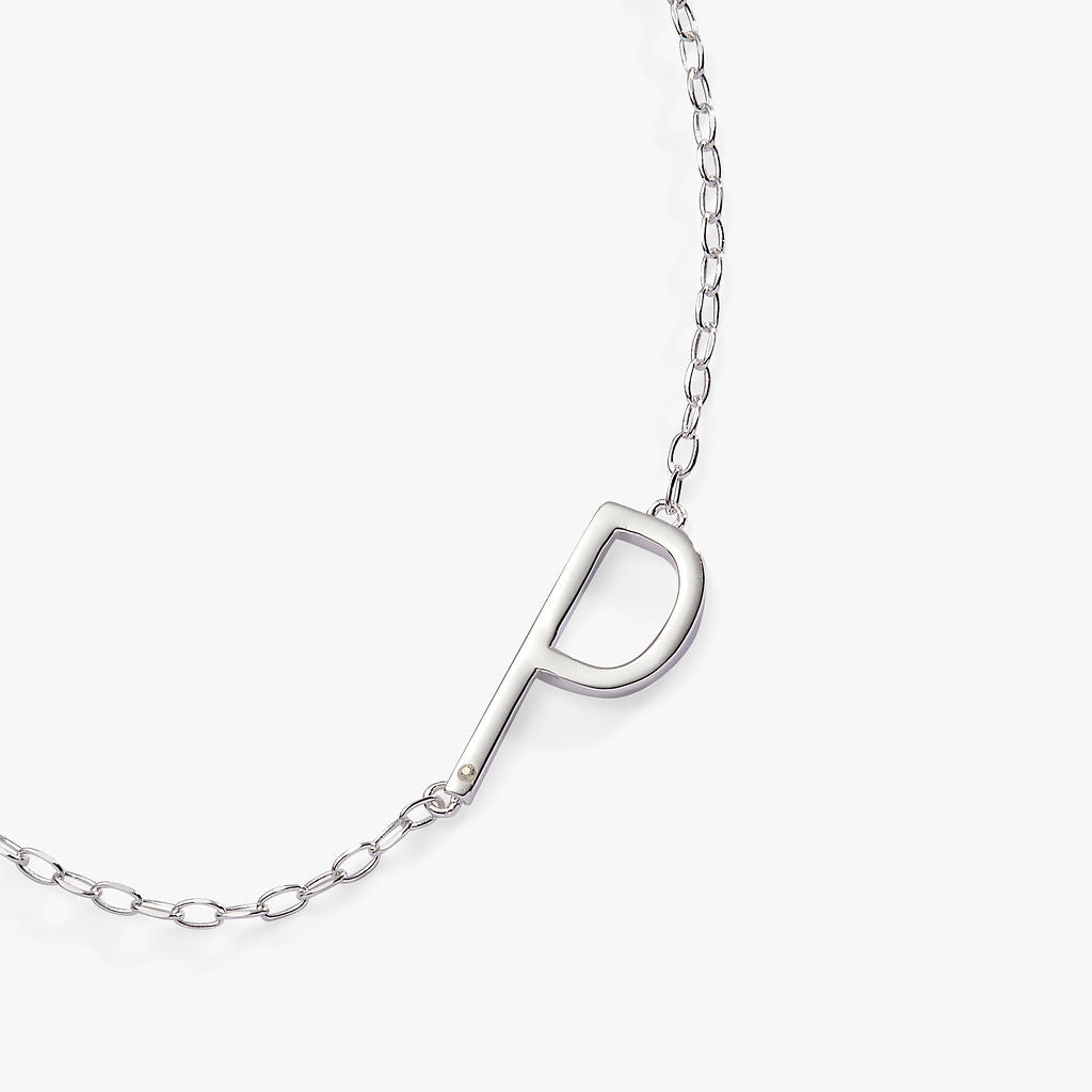 Initial P Precious Elongated Necklace, Necklaces, $ 39.90, A Moment Of Now™