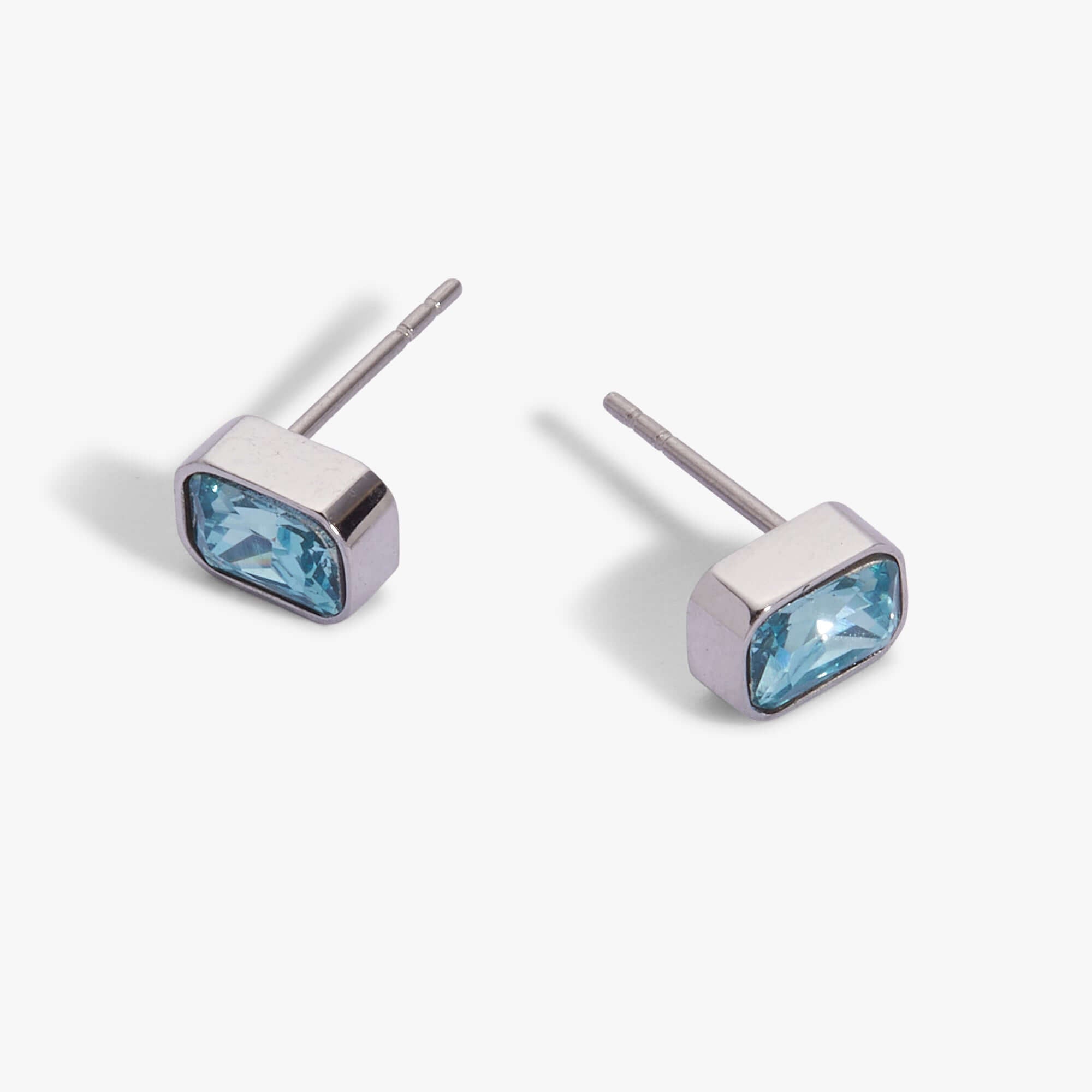 March Emerald-Cut Birthstone Stud, Earrings, $ 28.00, A Moment Of Now™