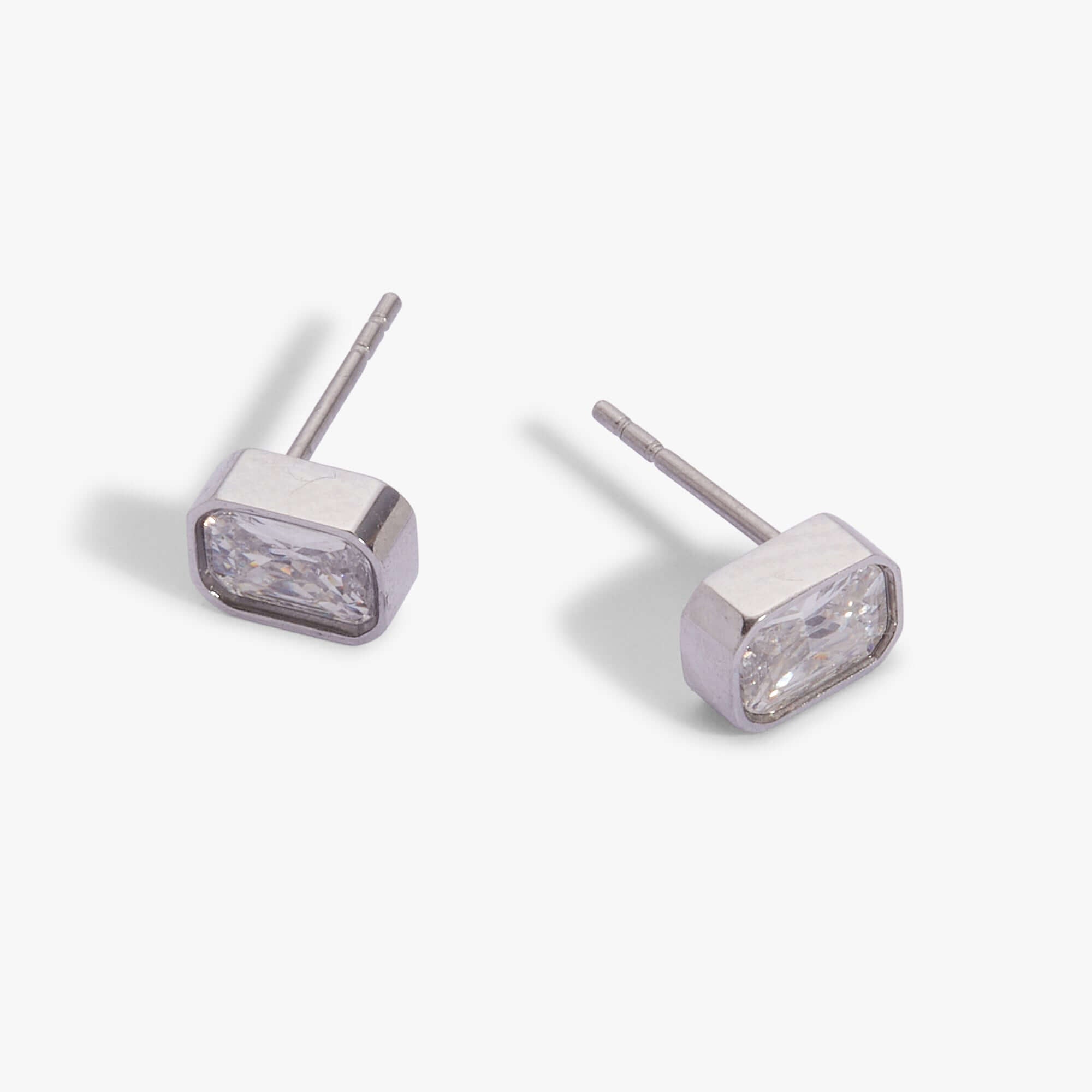 April Emerald-Cut Birthstone Stud Earrings, Earrings, $ 28.00, A Moment Of Now™