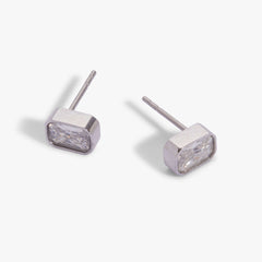 April Emerald-Cut Birthstone Stud Earrings, Earrings, $ 28.00, A Moment Of Now™