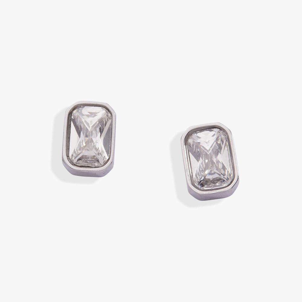 April Emerald-Cut Birthstone Stud Earrings, Earrings, $ 28.00, A Moment Of Now™