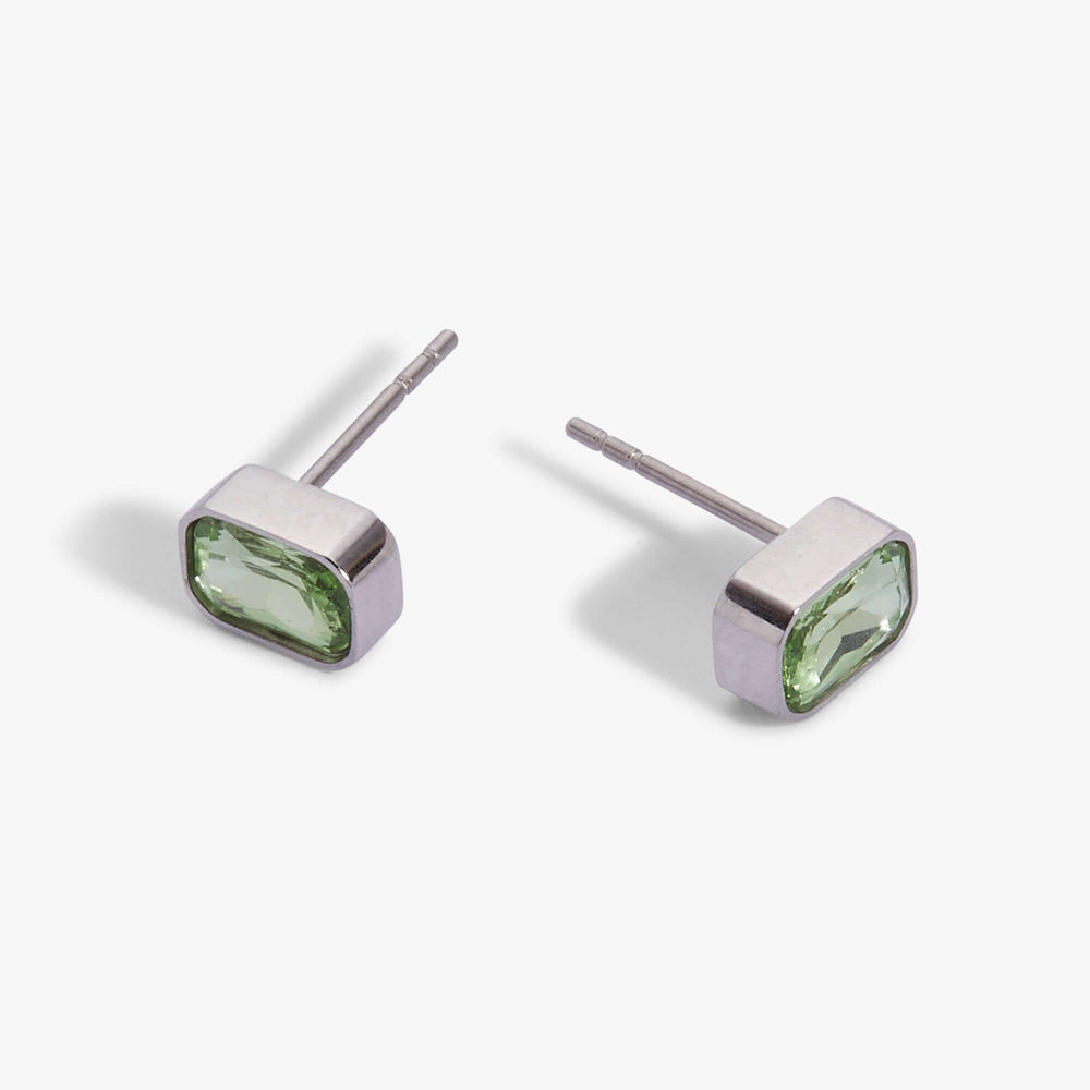 August Emerald-Cut Birthstone Stud Earrings, Earrings, $ 28.00, A Moment Of Now™