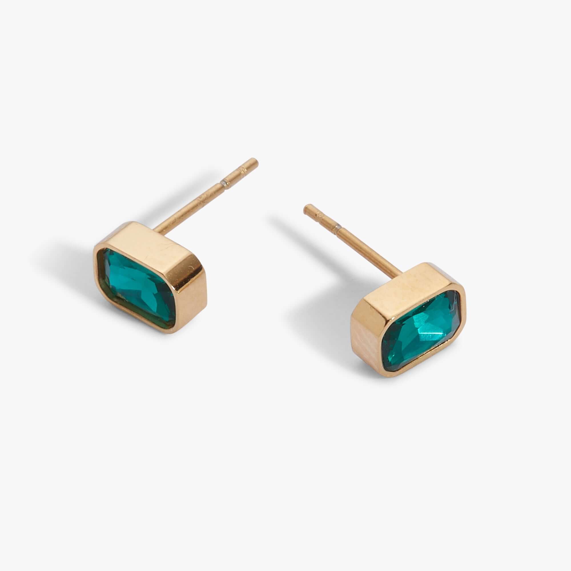 December Emerald-Cut Birthstone Stud Earrings, Earrings, $ 28.00, A Moment Of Now™