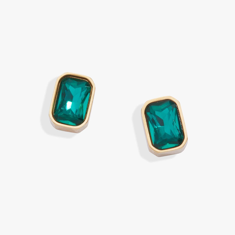 December Emerald-Cut Birthstone Stud Earrings, Earrings, $ 28.00, A Moment Of Now™