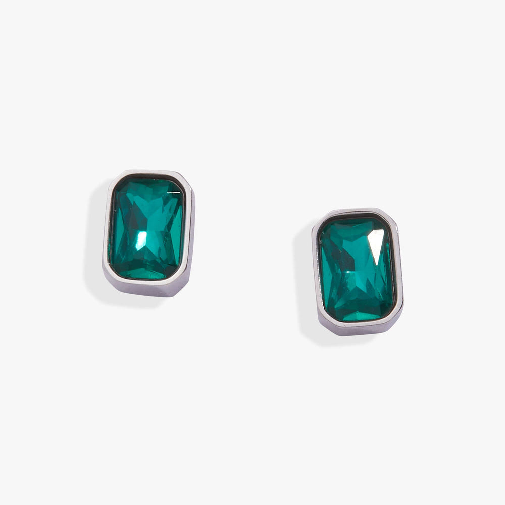 December Emerald-Cut Birthstone Stud Earrings, Earrings, $ 28.00, A Moment Of Now™