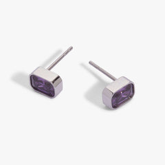 February Emerald-Cut Birthstone Stud Earrings, Earrings, $ 28.00, A Moment Of Now™