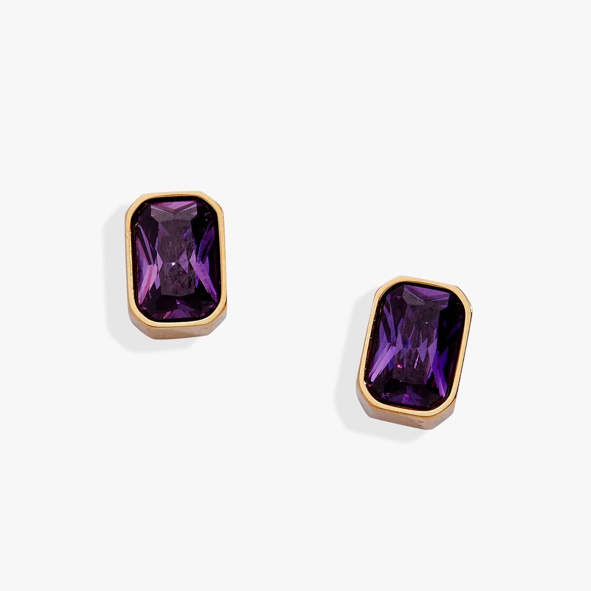 February Emerald-Cut Birthstone Stud Earrings, Earrings, $ 28.00, A Moment Of Now™
