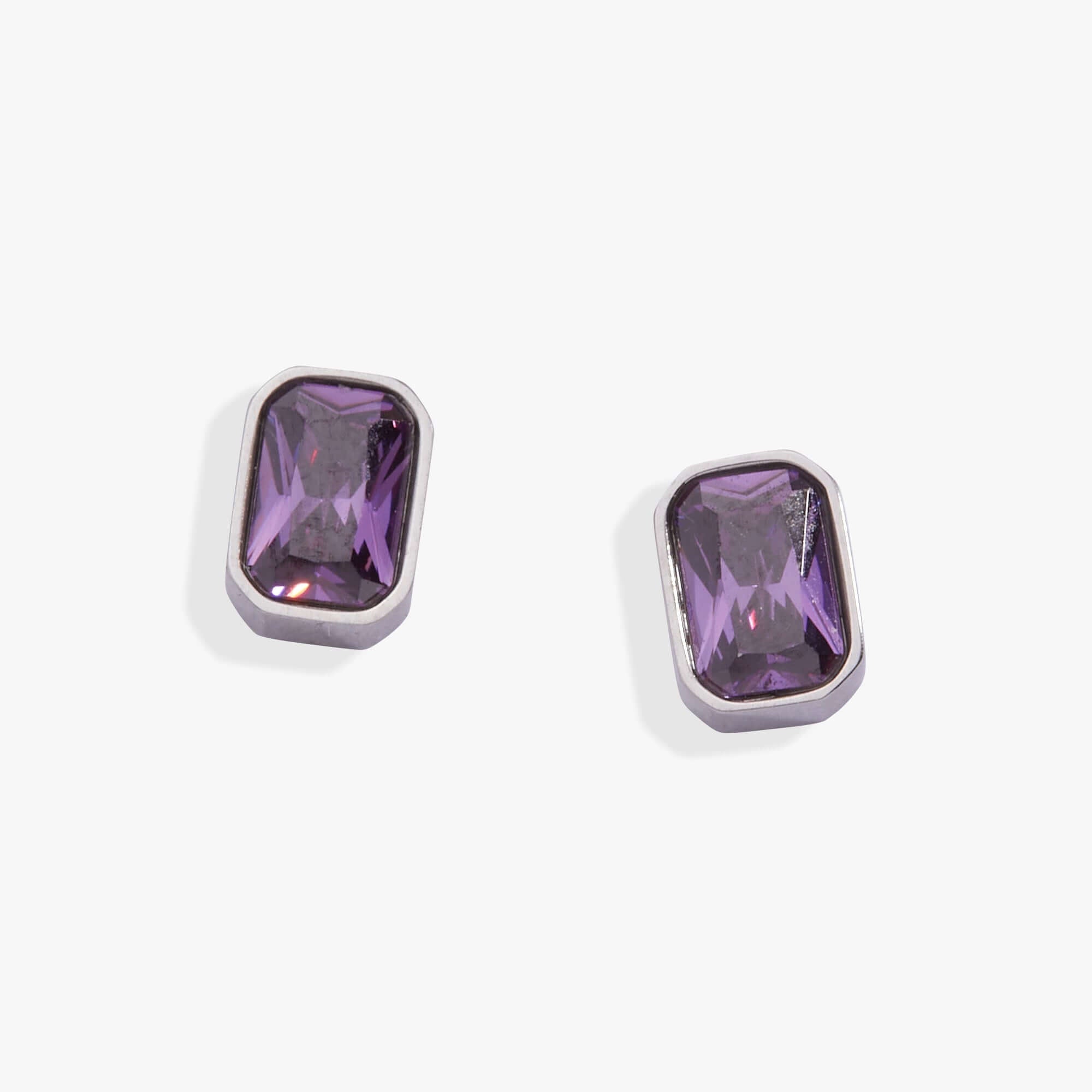 February Emerald-Cut Birthstone Stud Earrings, Earrings, $ 28.00, A Moment Of Now™