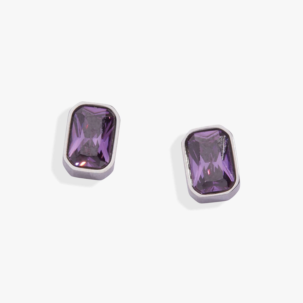 February Emerald-Cut Birthstone Stud Earrings, Earrings, $ 28.00, A Moment Of Now™