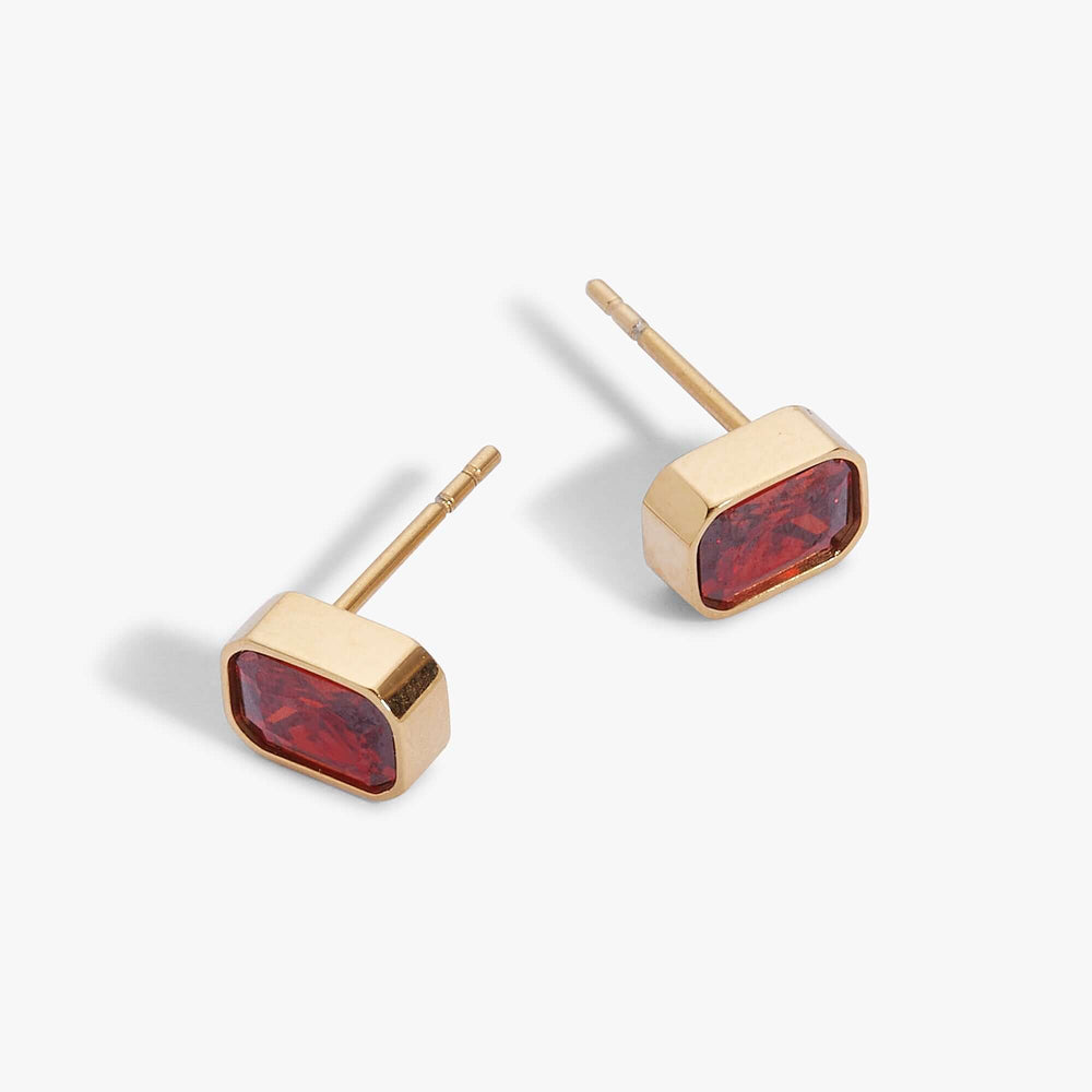 January Emerald-Cut Birthstone Stud, Earrings, $ 28.00, A Moment Of Now™