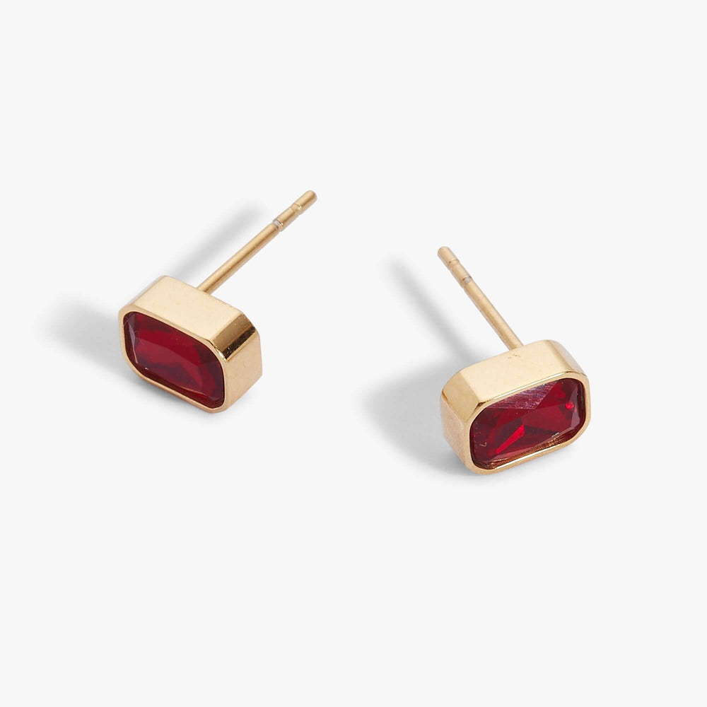 July Emerald-Cut Birthstone Stud Earrings, Earrings, $ 28.00, A Moment Of Now™