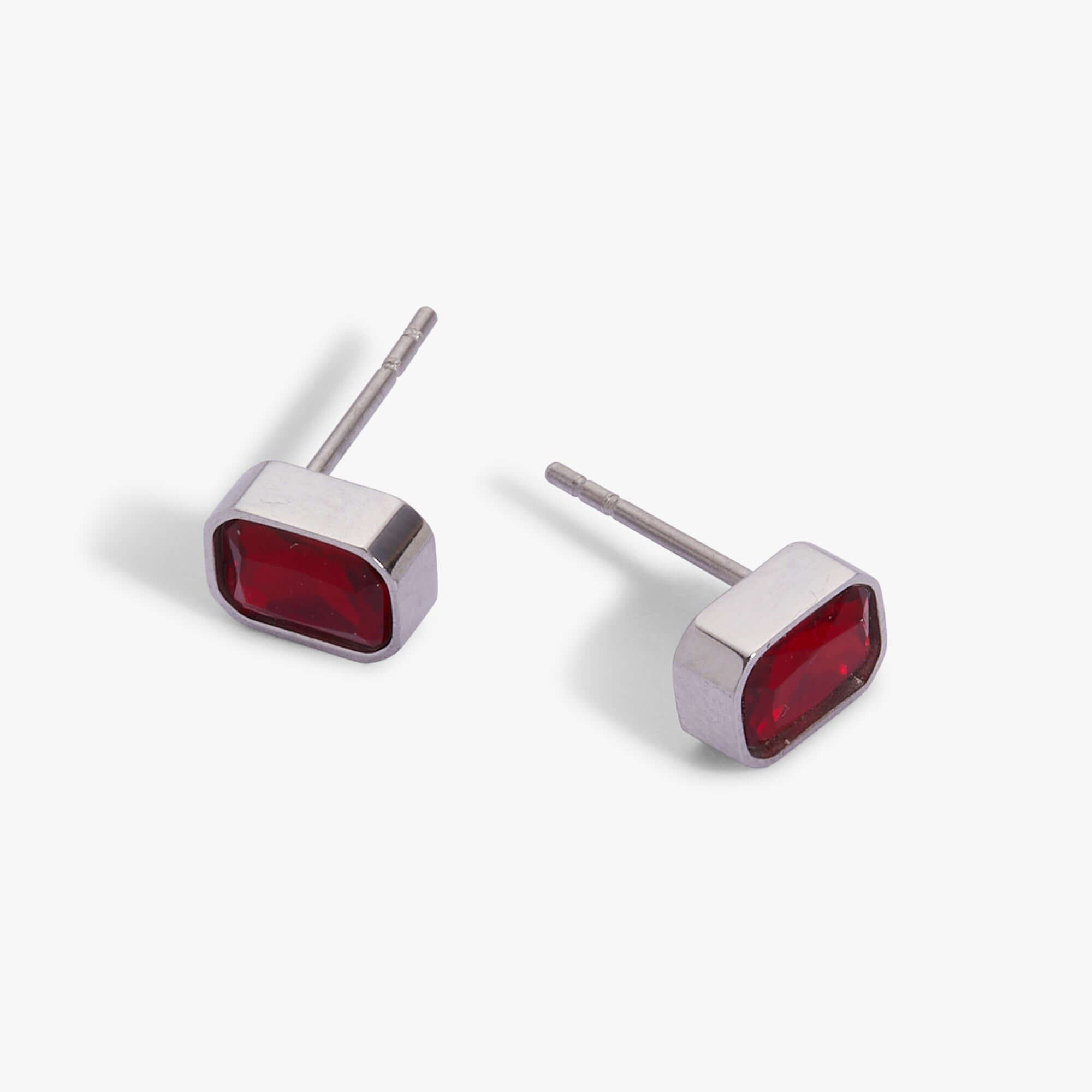 July Emerald-Cut Birthstone Stud Earrings, Earrings, $ 28.00, A Moment Of Now™