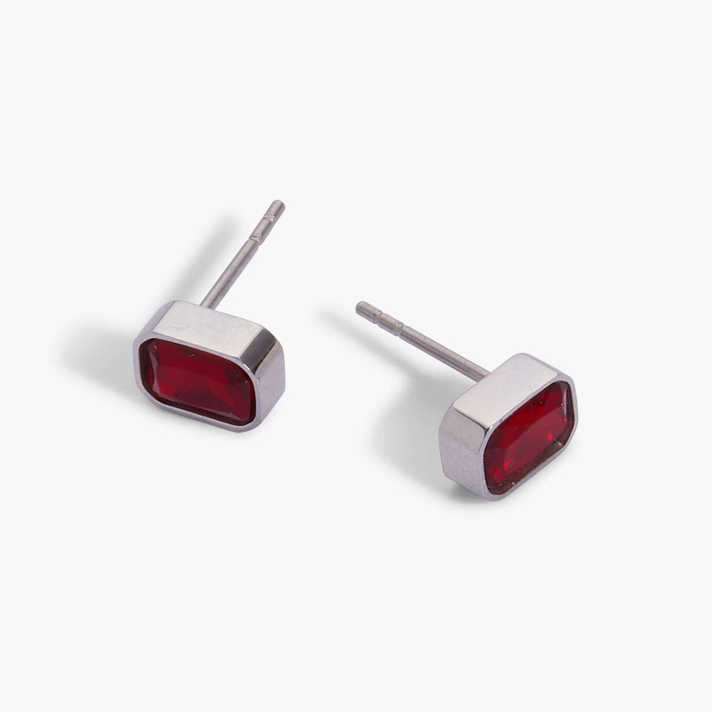 July Emerald-Cut Birthstone Stud Earrings, Earrings, $ 28.00, A Moment Of Now™