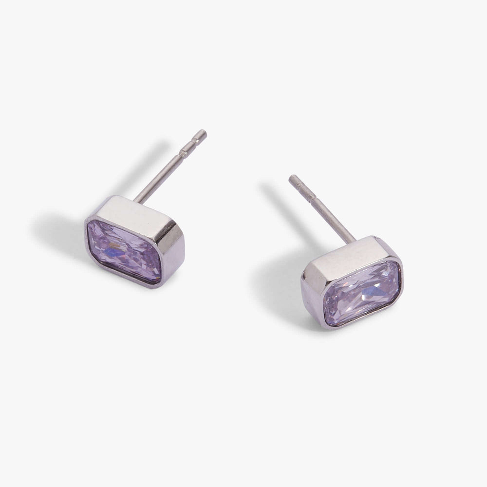 June Emerald-Cut Birthstone Stud Earrings, Earrings, $ 28.00, A Moment Of Now™