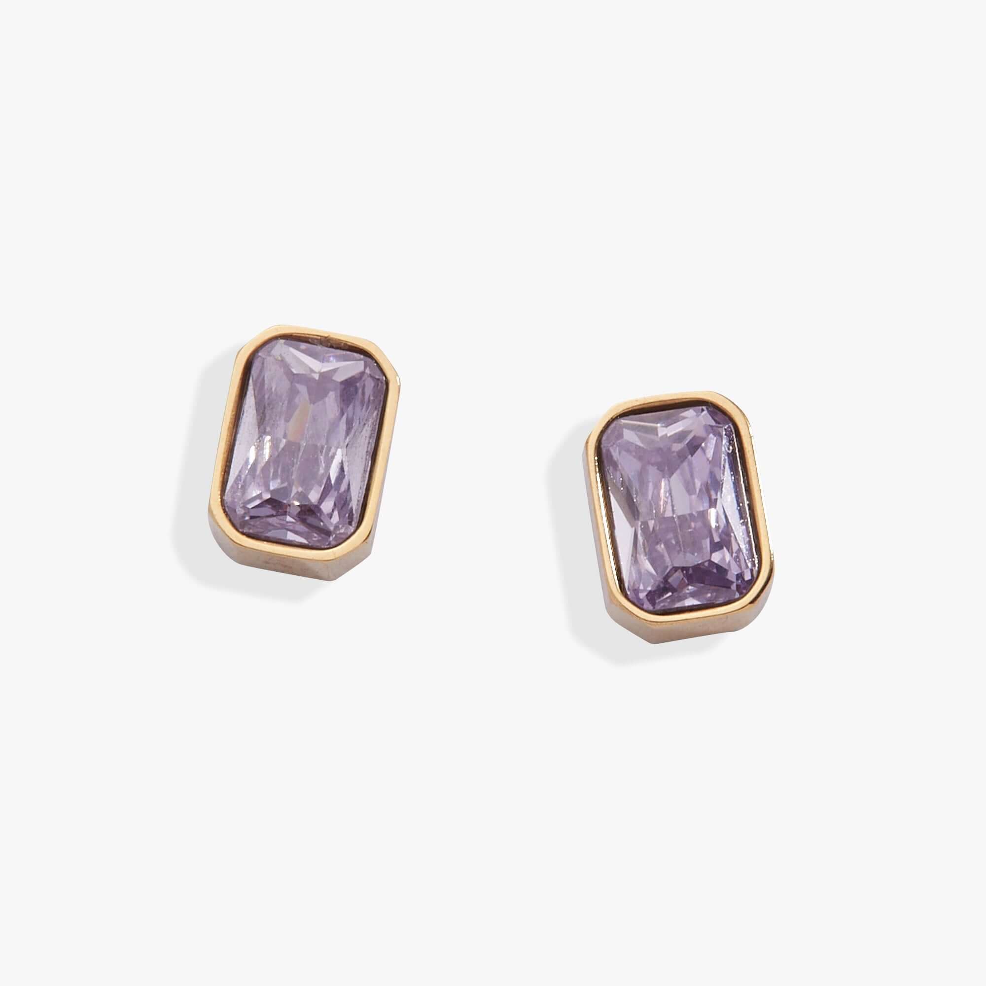 June Emerald-Cut Birthstone Stud Earrings, Earrings, $ 28.00, A Moment Of Now™