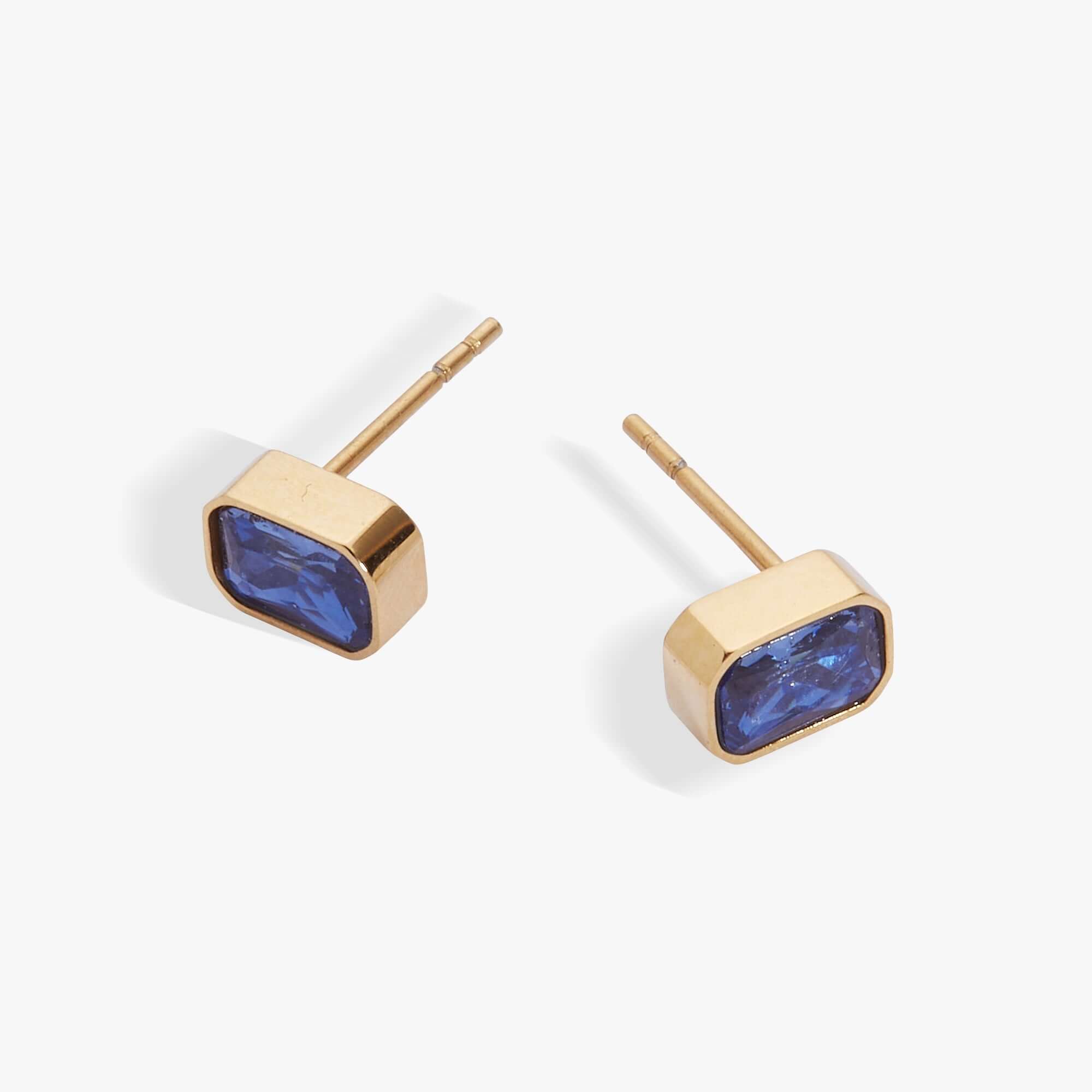 September Emerald-Cut Birthstone Stud Earrings, Earrings, $ 28.00, A Moment Of Now™