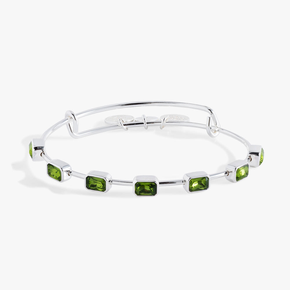 August Birthstone Emerald Cut Bangle, Bracelets, $ 34.00, A Moment Of Now™