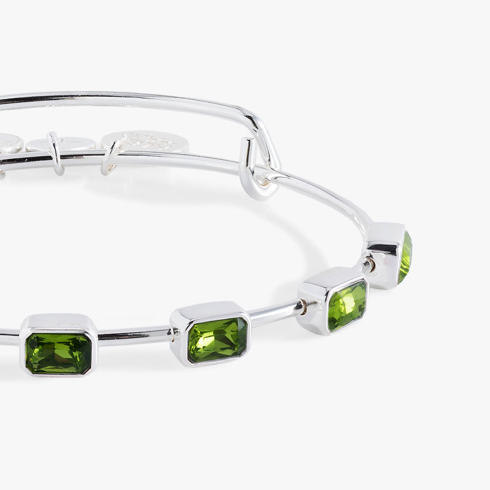 August Birthstone Emerald Cut Bangle, Bracelets, $ 34.00, A Moment Of Now™