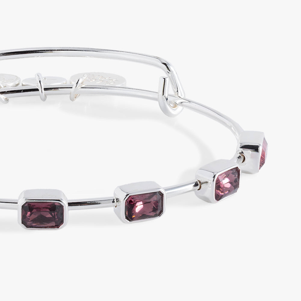 February Birthstone Emerald Cut Bangle, Bracelets, $ 34.00, A Moment Of Now™