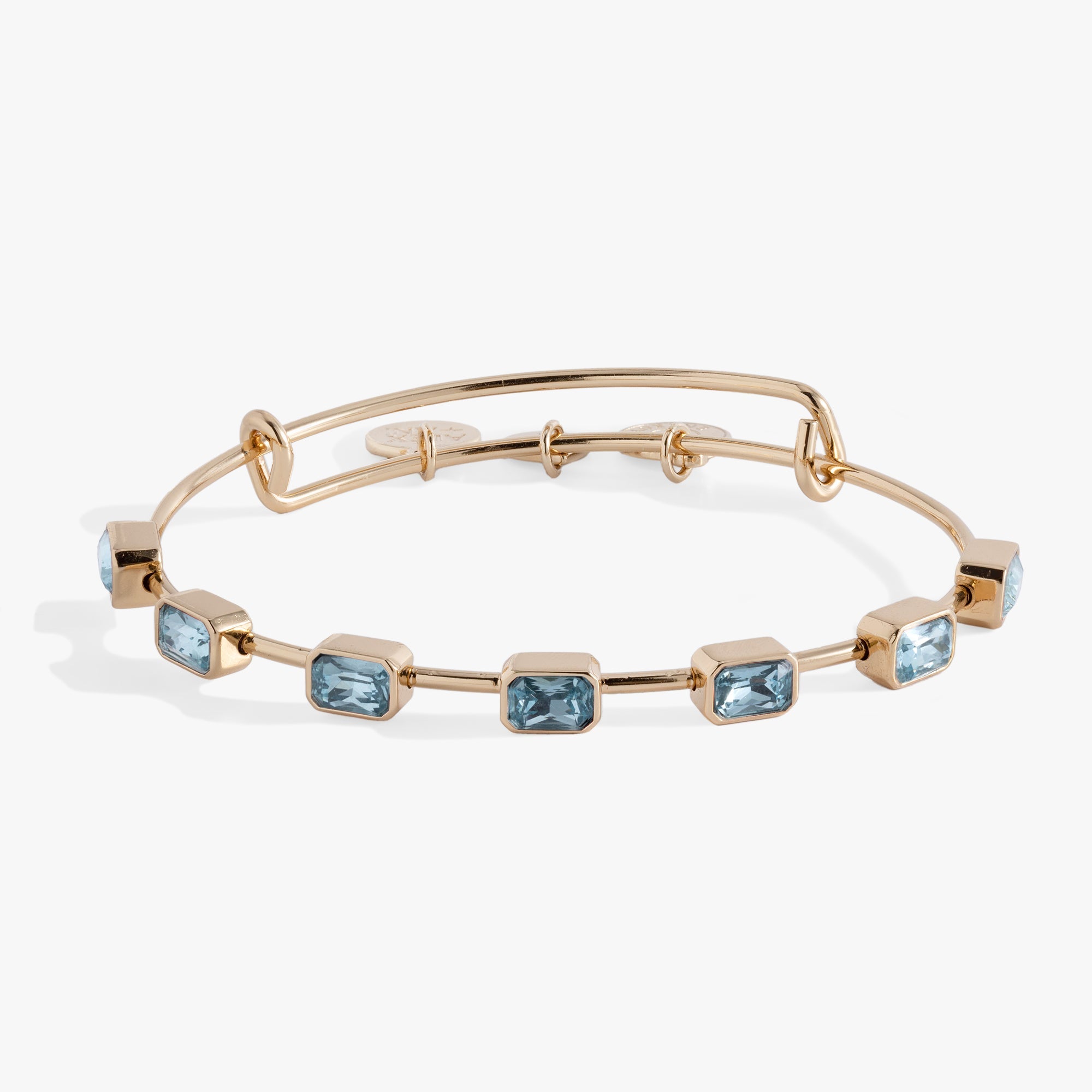 March Birthstone Emerald Cut Bangle, Bracelets, $ 34.00, A Moment Of Now™