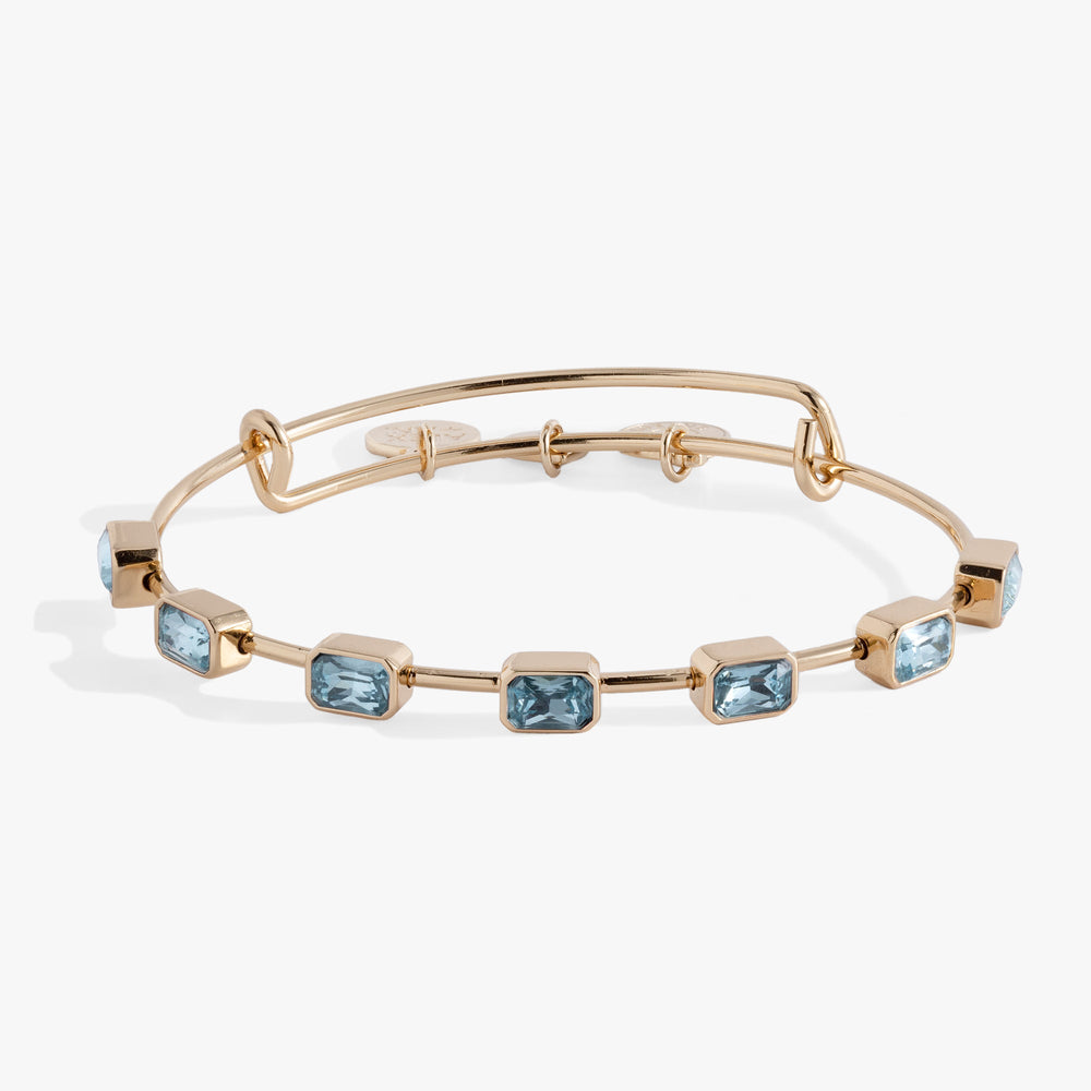 March Birthstone Emerald Cut Bangle, Bracelets, $ 34.00, A Moment Of Now™