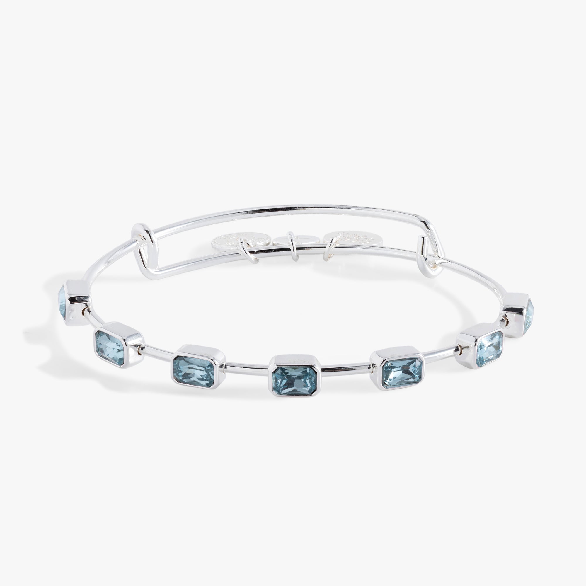 March Birthstone Emerald Cut Bangle, Bracelets, $ 34.00, A Moment Of Now™