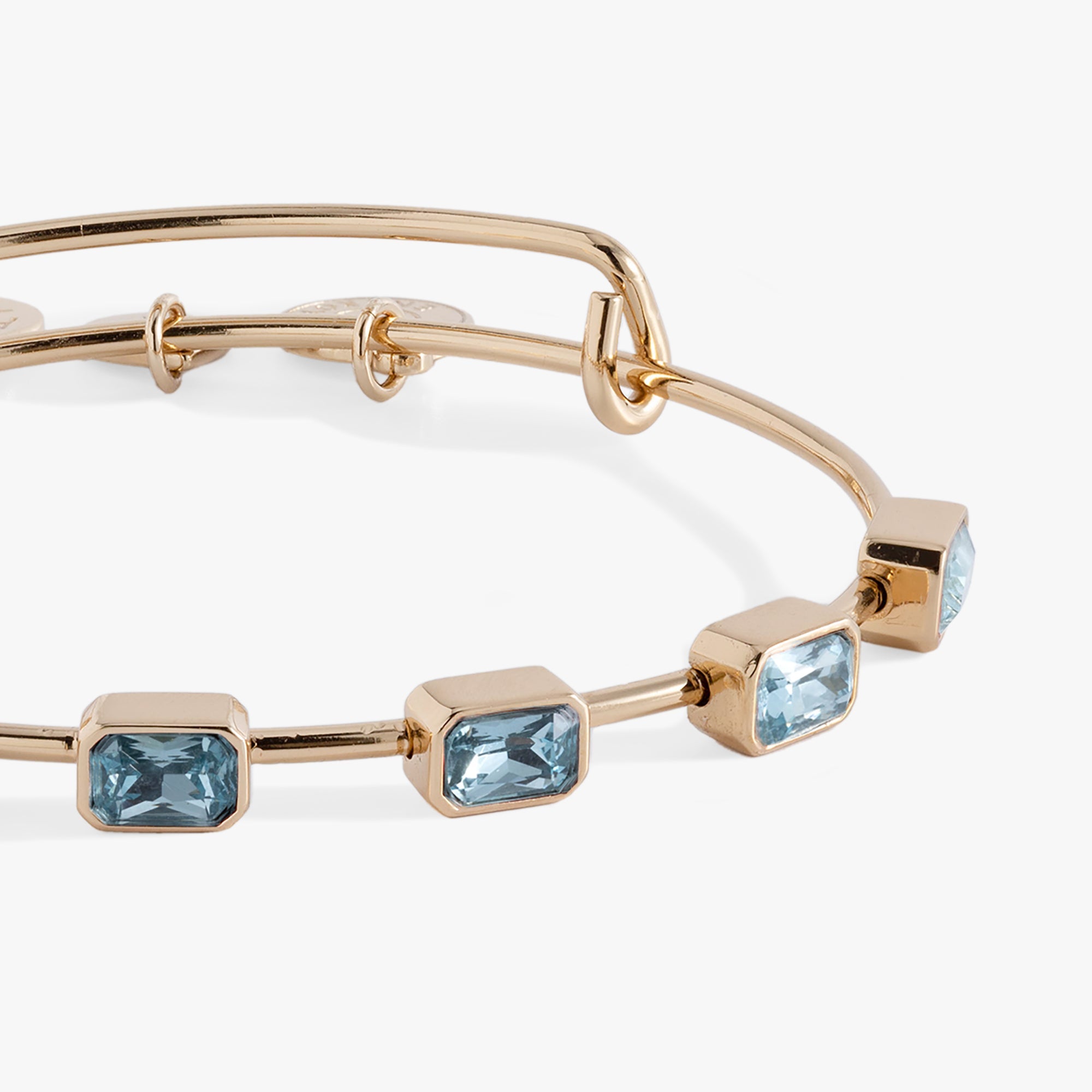March Birthstone Emerald Cut Bangle, Bracelets, $ 34.00, A Moment Of Now™