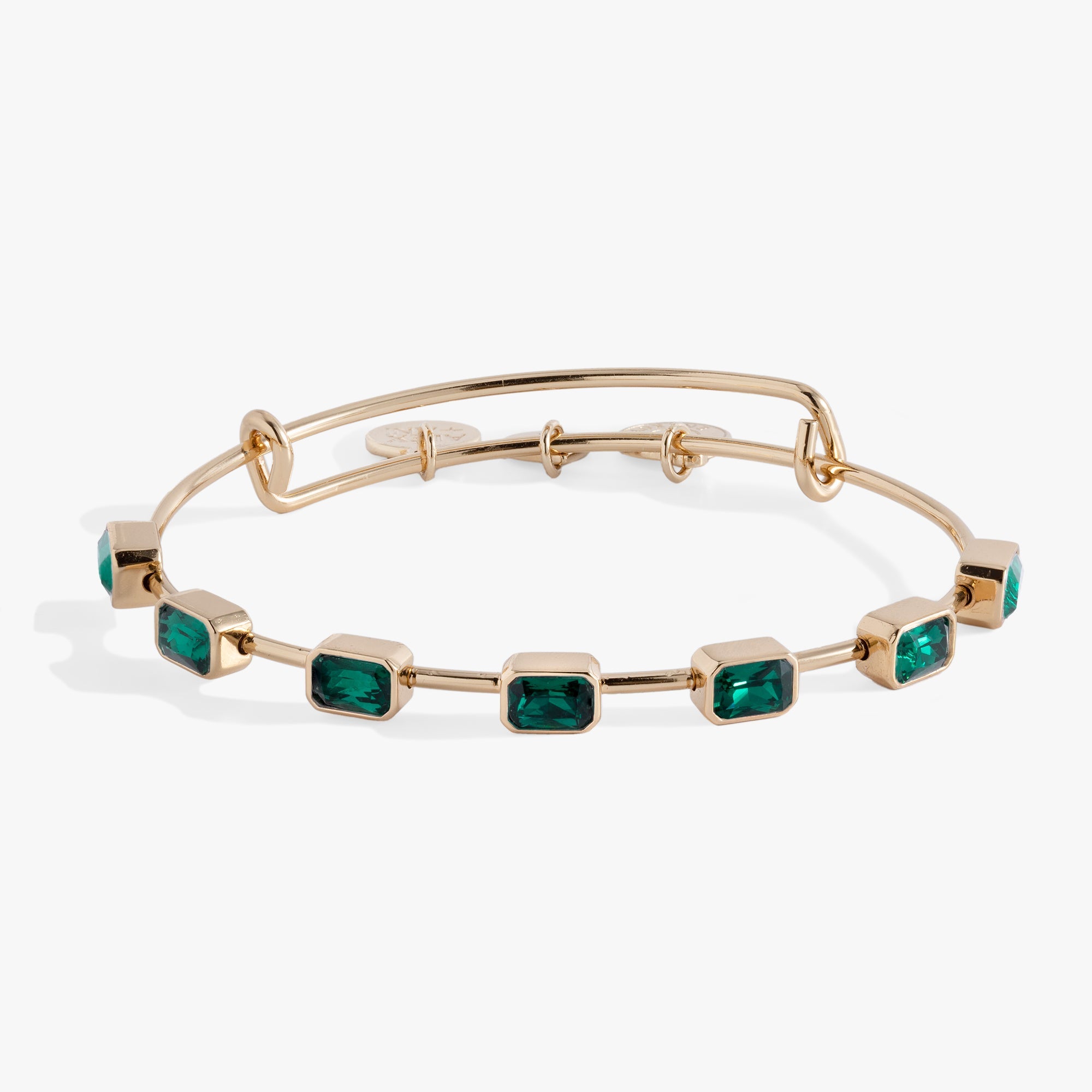 May Birthstone Emerald Cut Bangle, Bracelets, $ 34.00, A Moment Of Now™