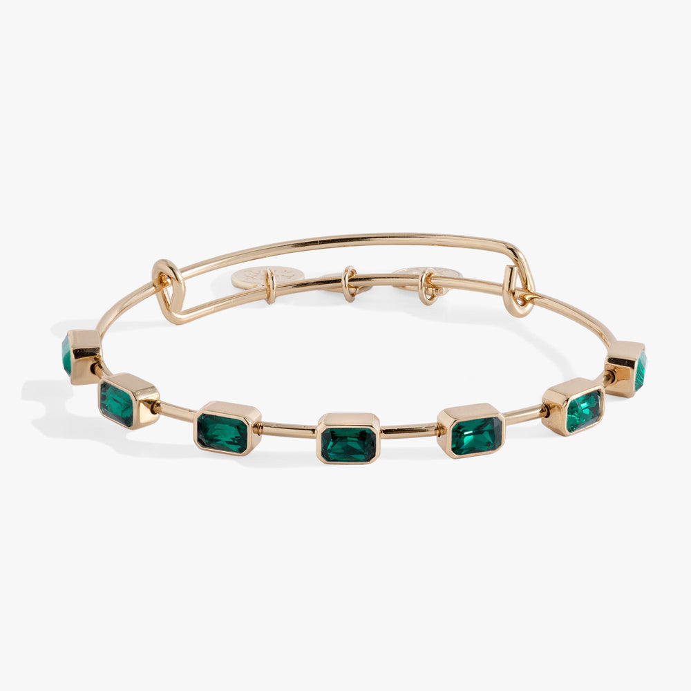 May Birthstone Emerald Cut Bangle, Bracelets, $ 34.00, A Moment Of Now™