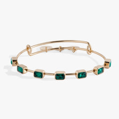 May Birthstone Emerald Cut Bangle, Bracelets, $ 34.00, A Moment Of Now™