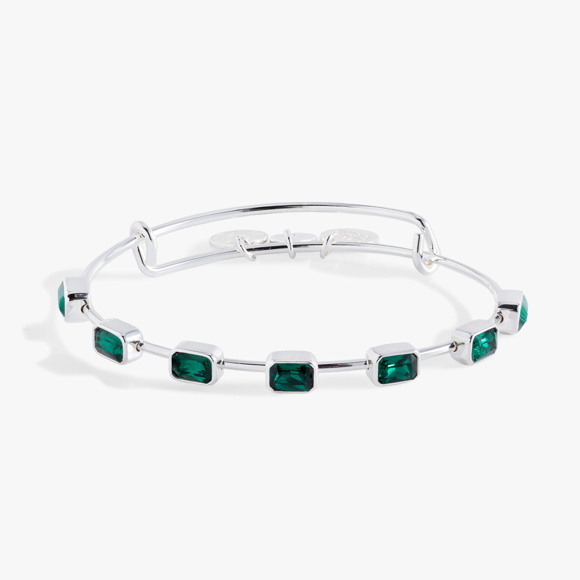 May Birthstone Emerald Cut Bangle, Bracelets, $ 34.00, A Moment Of Now™