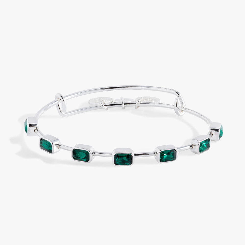 May Birthstone Emerald Cut Bangle, Bracelets, $ 34.00, A Moment Of Now™