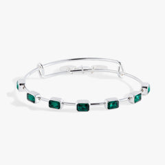 May Birthstone Emerald Cut Bangle, Bracelets, $ 34.00, A Moment Of Now™