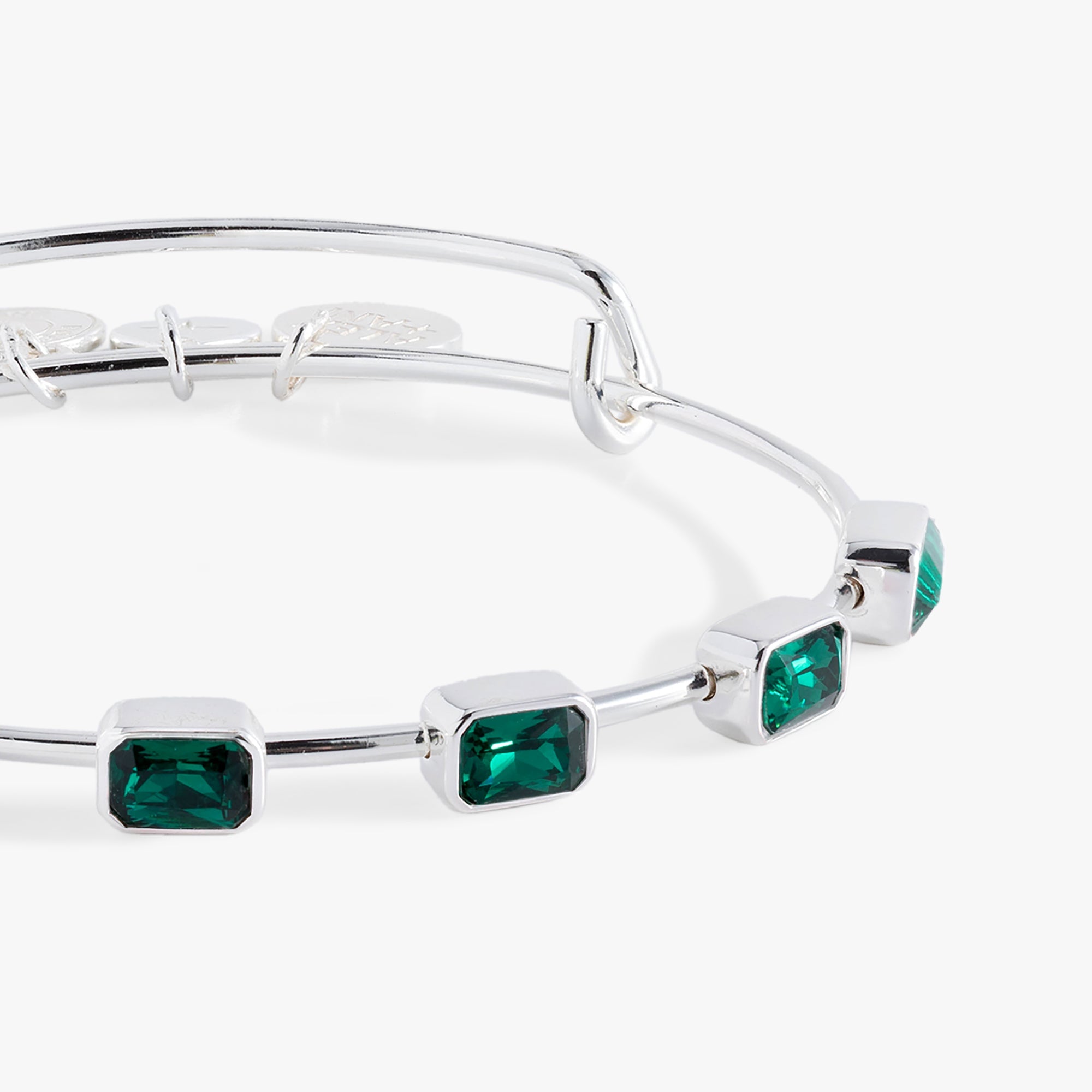 May Birthstone Emerald Cut Bangle, Bracelets, $ 34.00, A Moment Of Now™