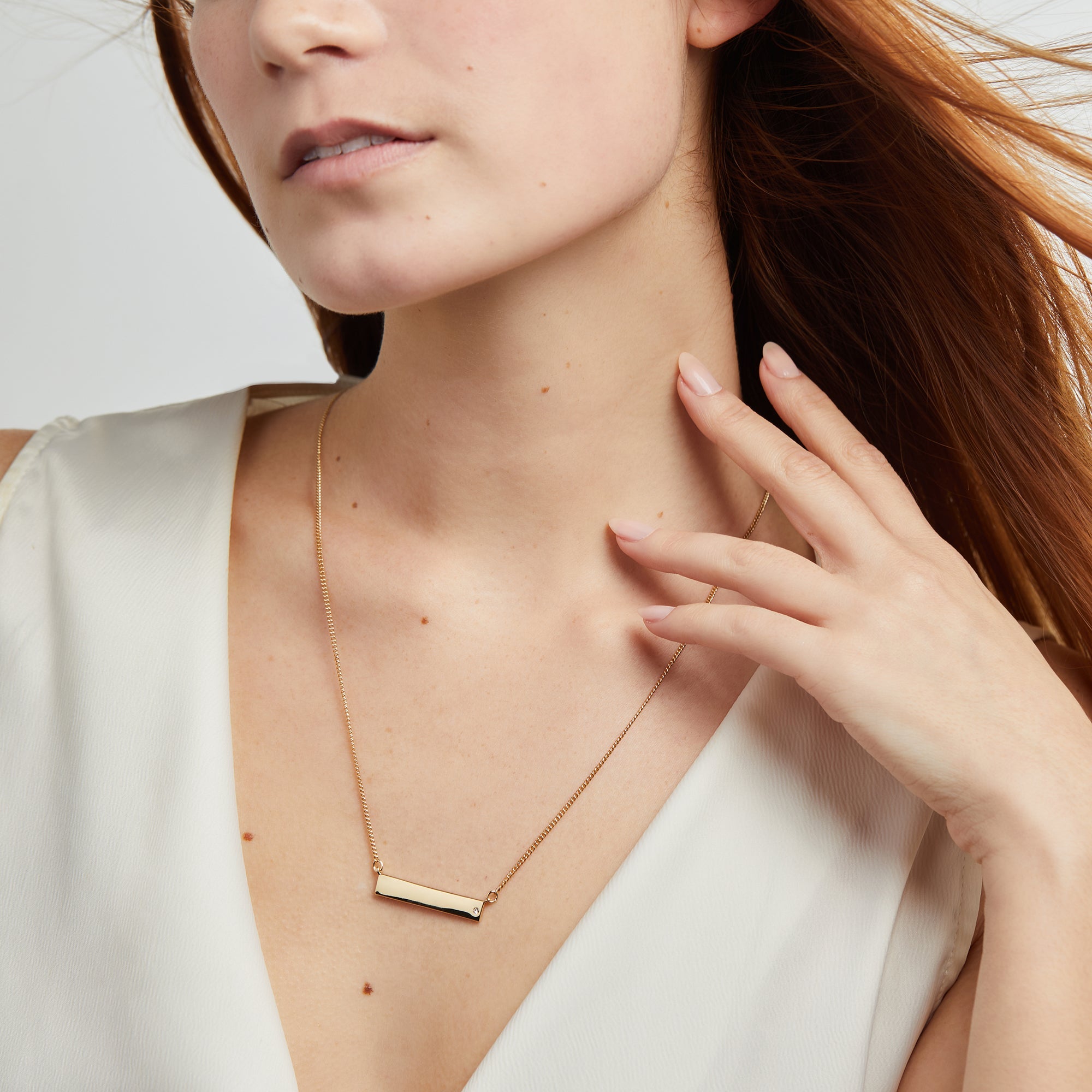 Bar Necklace with Crystal Accent, Necklaces, $ 44.00, A Moment Of Now™