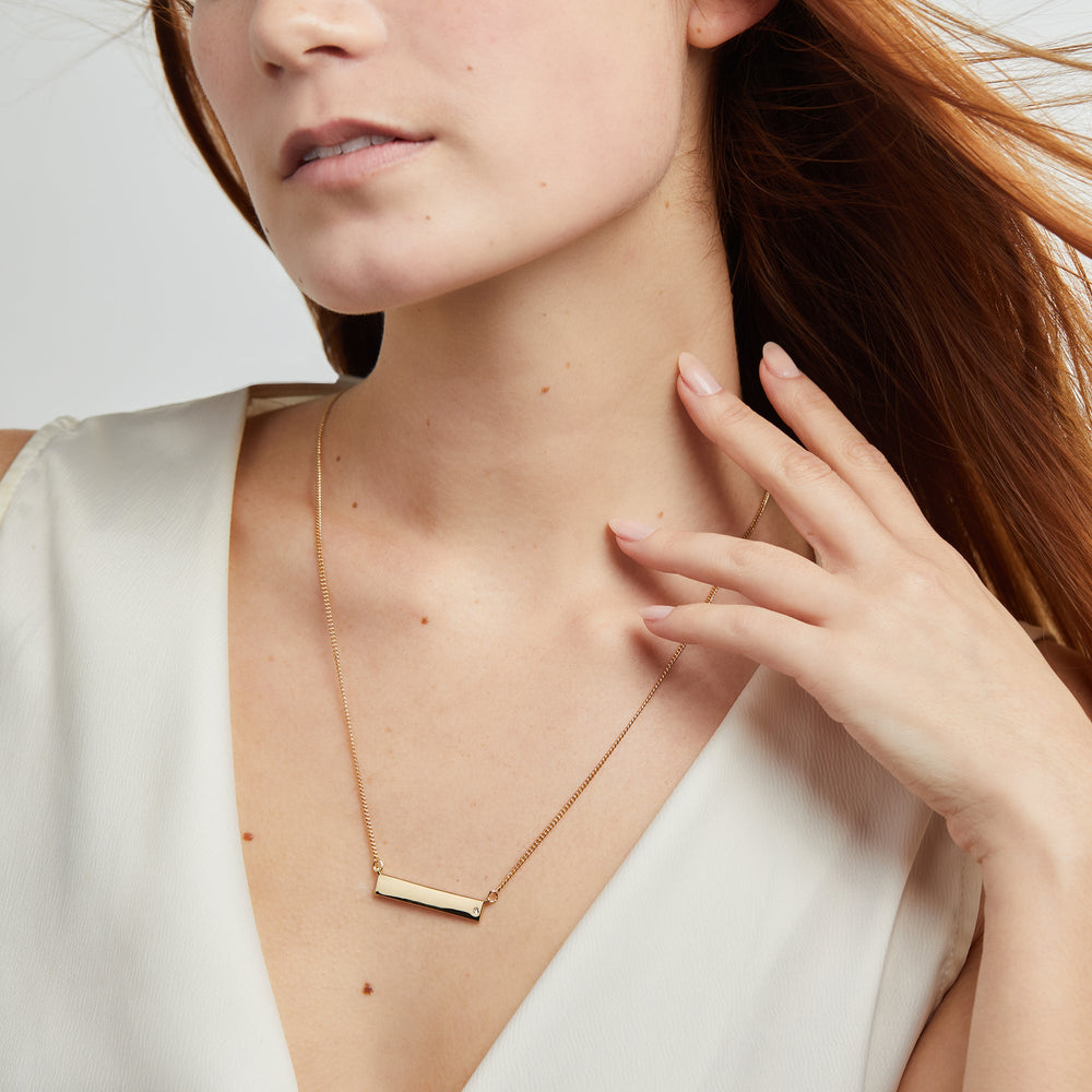 Bar Necklace with Crystal Accent, Necklaces, $ 44.00, A Moment Of Now™