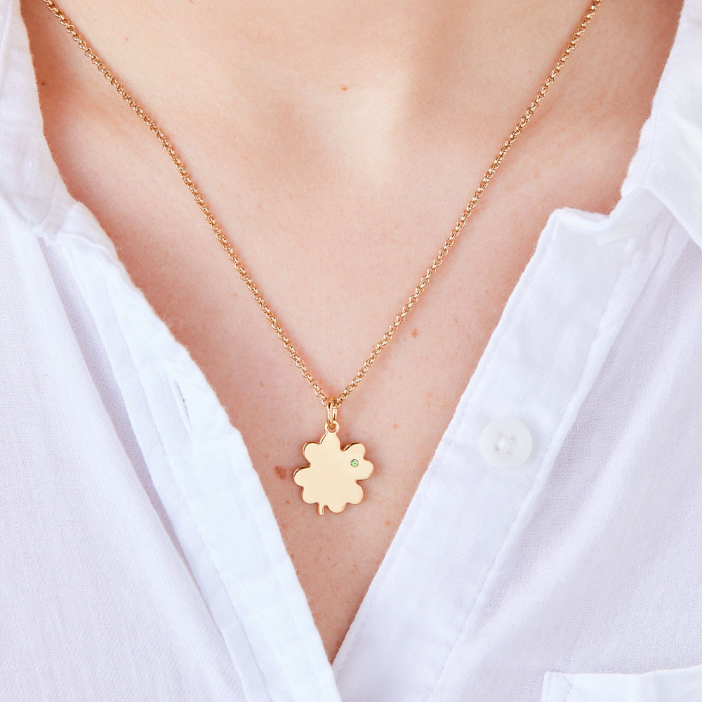 Four-Leaf Clover Necklace, 21", Necklaces, $ 44.00, A Moment Of Now™