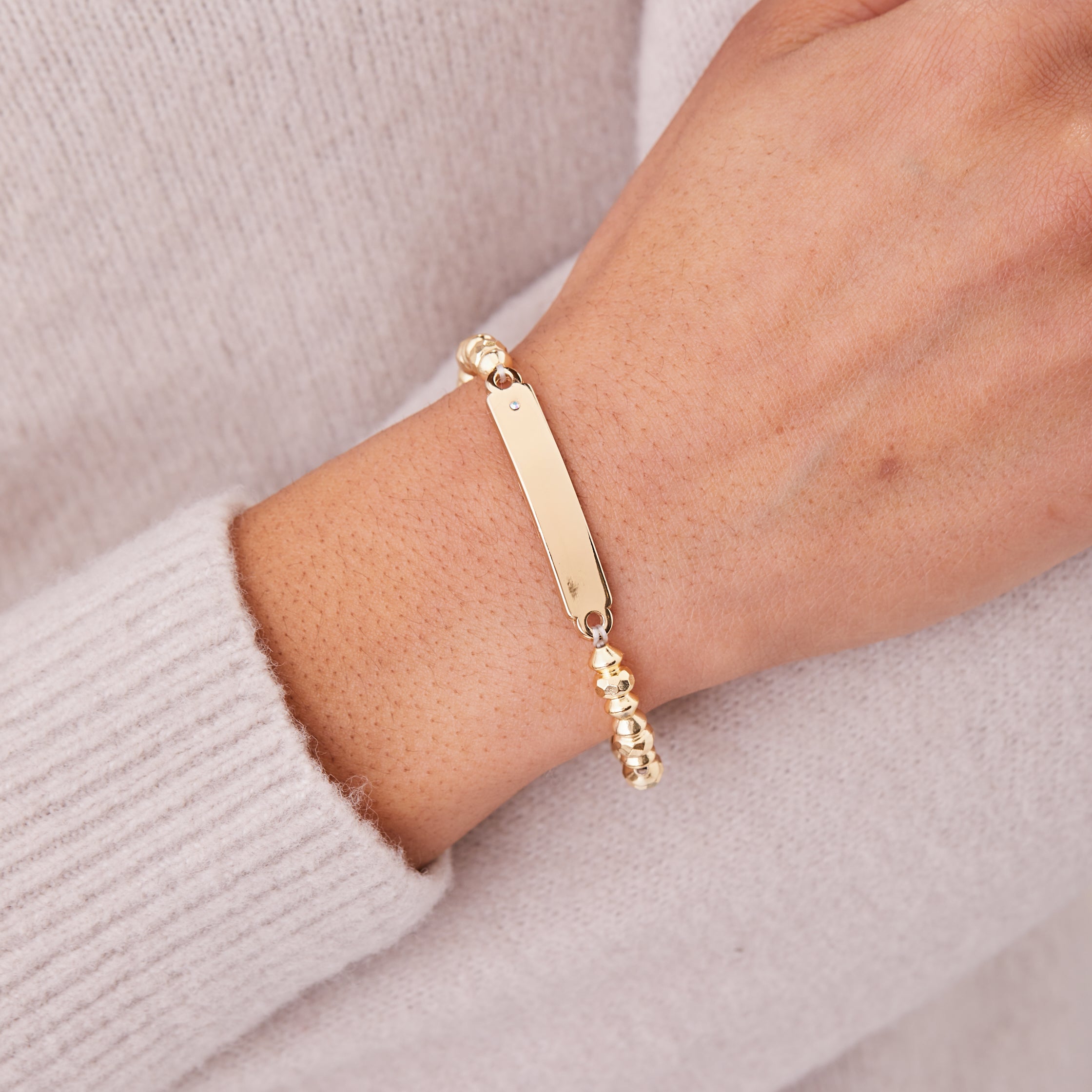 Inline Bar Stretch Bracelet with Crystal Accent, Bracelets, $ 9.90, A Moment Of Now™