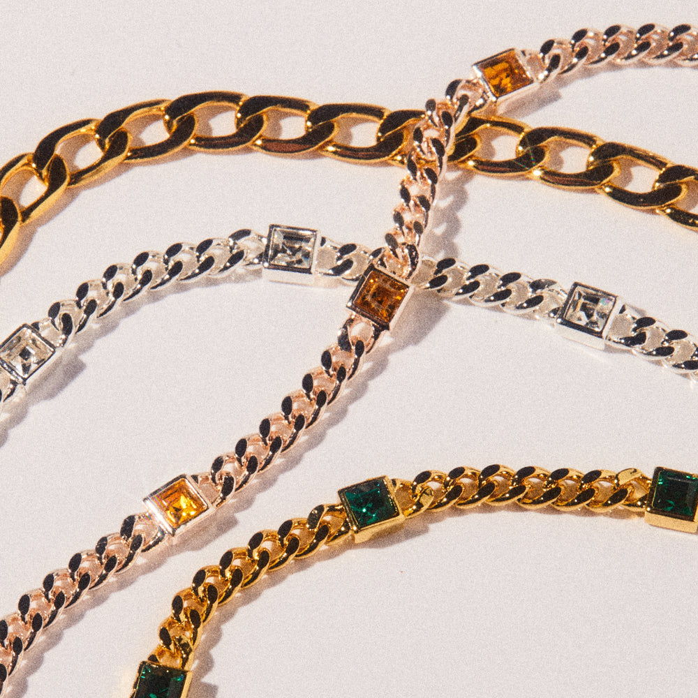 November Birthstone Topaz Curb Chain Bracelet, Bracelets, $ 28.00, A Moment Of Now™