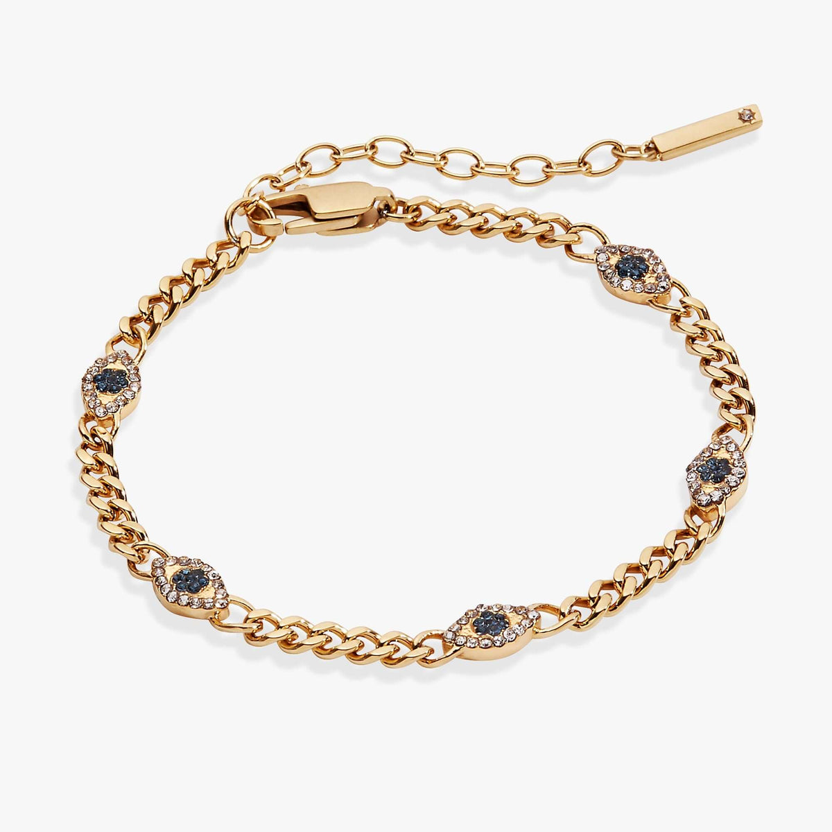 Evil Eye Curb Chain Inline Bracelet, Bracelets, $ 48.00, A Moment Of Now™