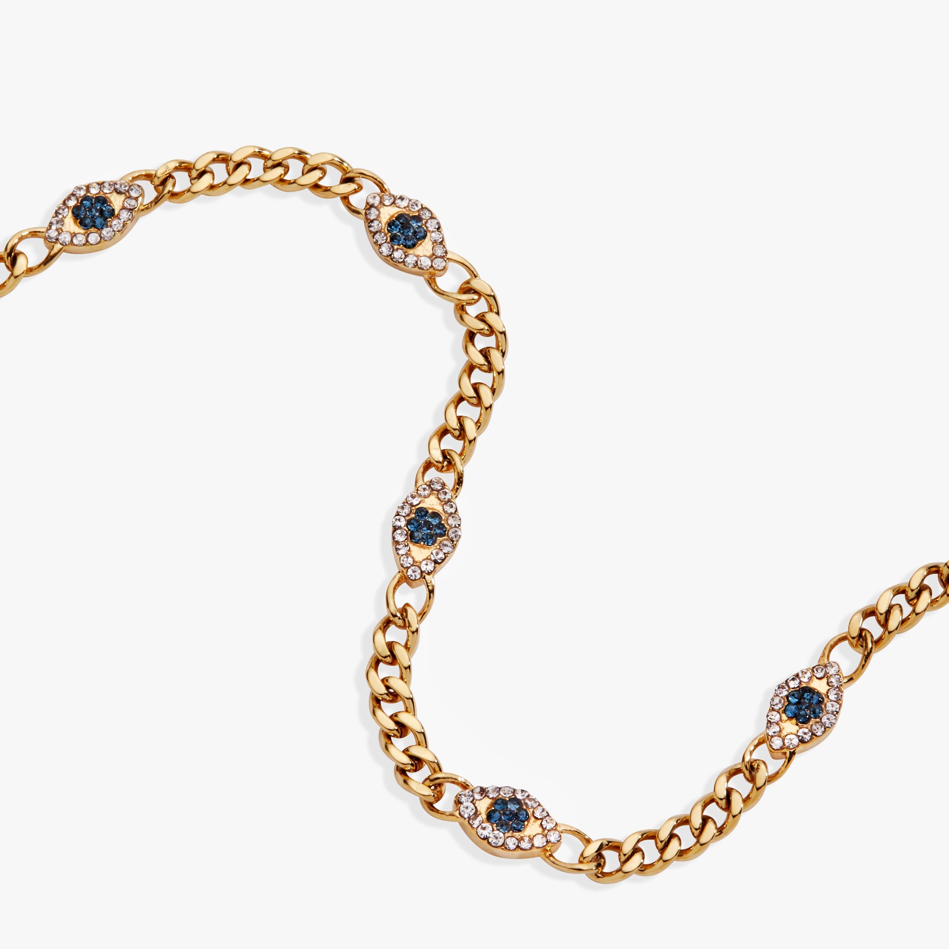 Evil Eye Curb Chain Inline Bracelet, Bracelets, $ 48.00, A Moment Of Now™