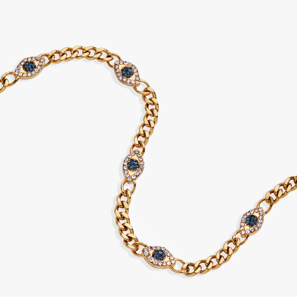 Evil Eye Curb Chain Inline Bracelet, Bracelets, $ 48.00, A Moment Of Now™