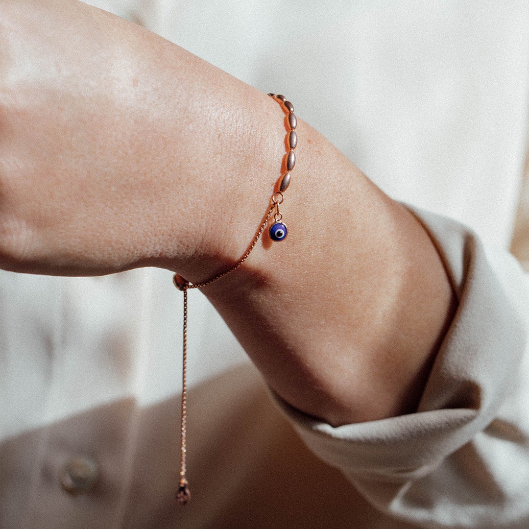 Evil Eye Pull Chain Bracelet, Bracelets, $ 88.00, A Moment Of Now™