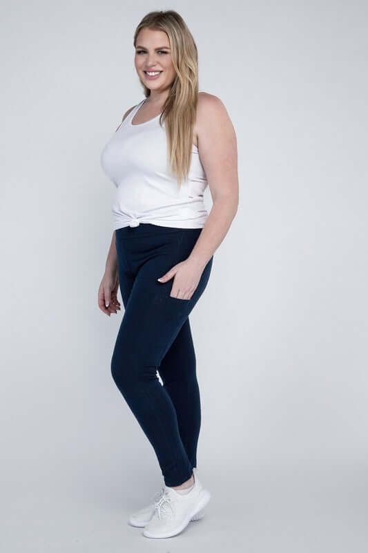 Shop Plus Size Everyday Leggings with Pockets For Women | Boutique Clothing, Leggings, USA Boutique