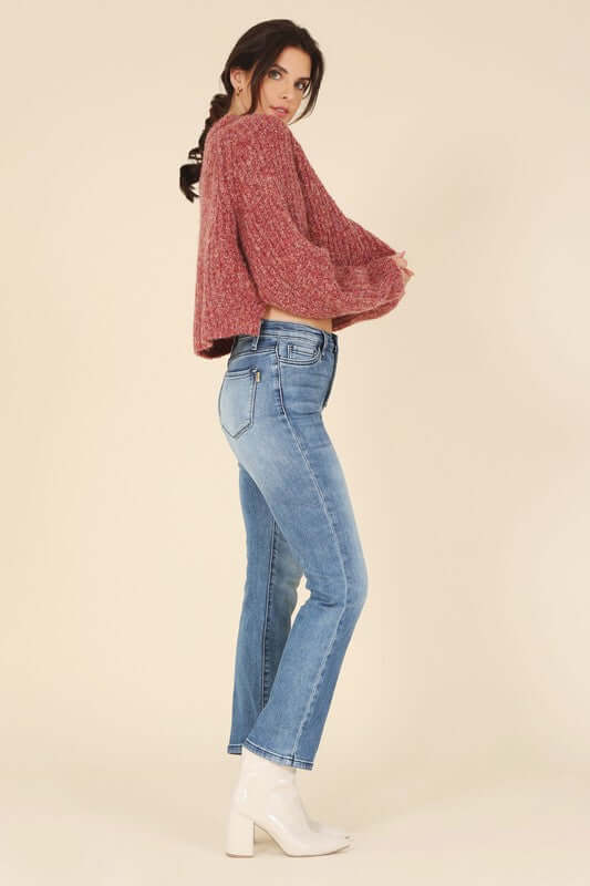 Melange Cropped Sweater Top - Trendy Style Essentials, Sweaters, $ 55.00, A Moment Of Now™